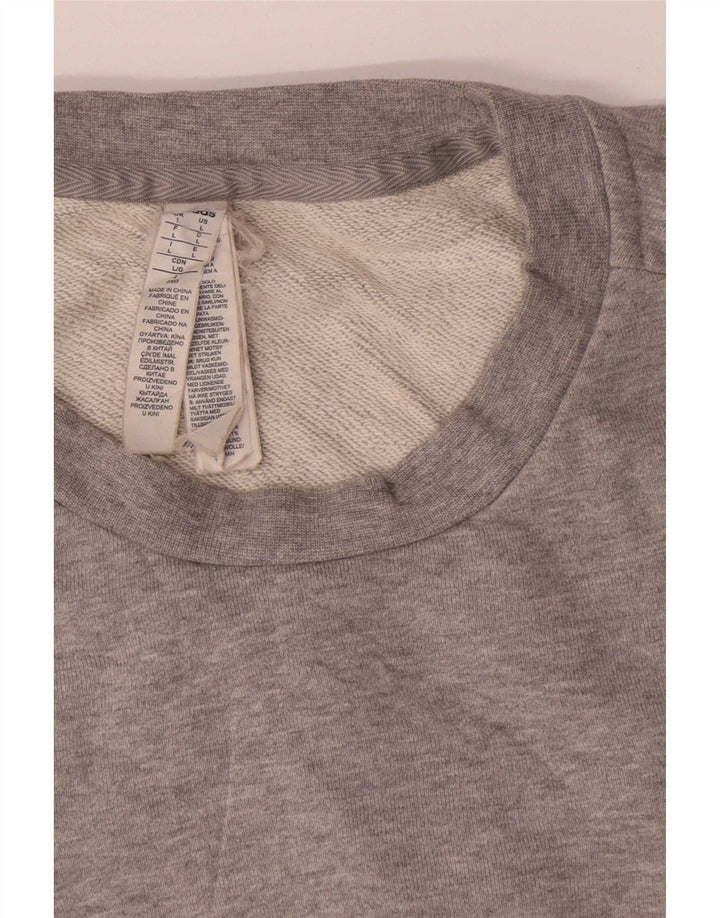 Adidas Herren Grafik-Sweatshirt-Pullover, groß, grau gefleckte Baumwolle