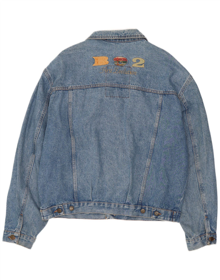 Base 92 Herren-Jeansjacke mit Grafik, UK 42, XL, Blau