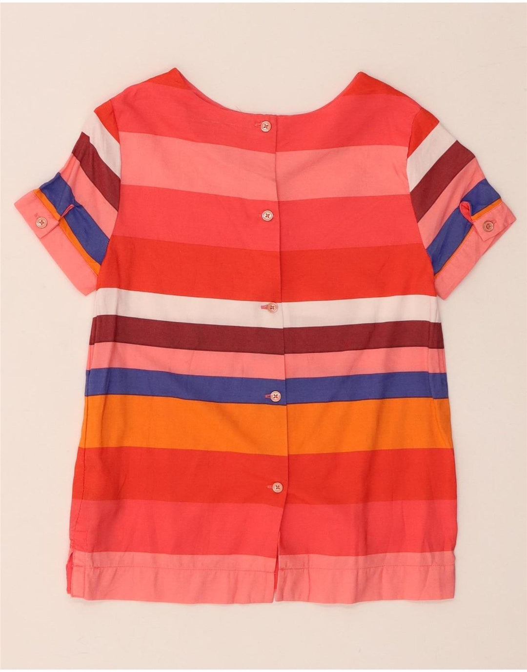 TOMMY HILFIGER Mädchen Bluse Top 8-9 Jahre mittelrot gestreift Viskose