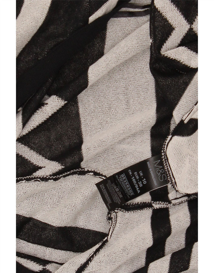 MARKS & SPENCER Womens Cardigan Sweater UK 10 Small Black Geometric Vintage Marks & Spencer and Second-Hand Marks & Spencer from Messina Hembry 