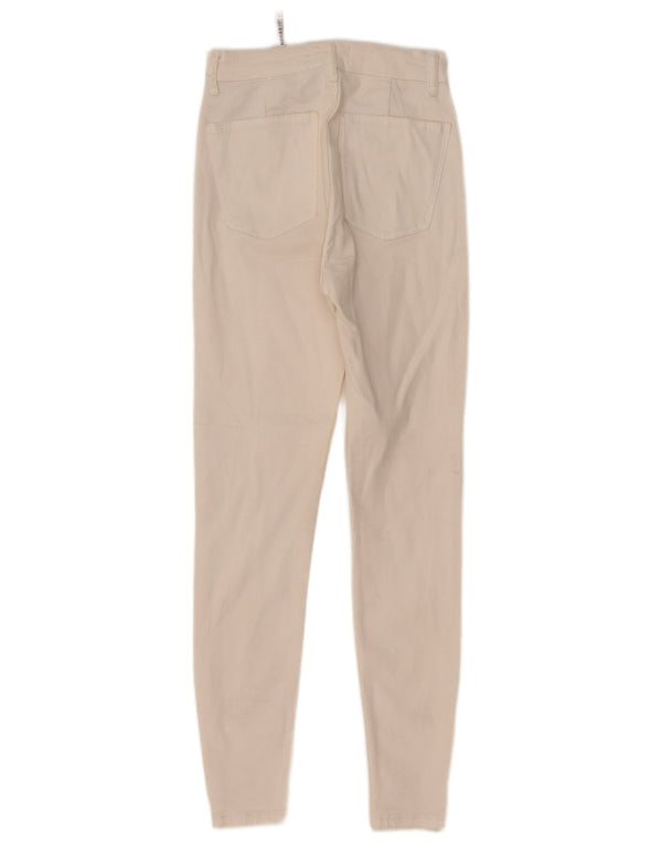 ZARA Damen Skinny Jeans EU 36 XS W26 L27 Off White Baumwolle