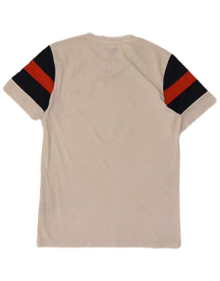 Jack & Jones Herren T-Shirt Top Small Weiß Colourblock Baumwolle
