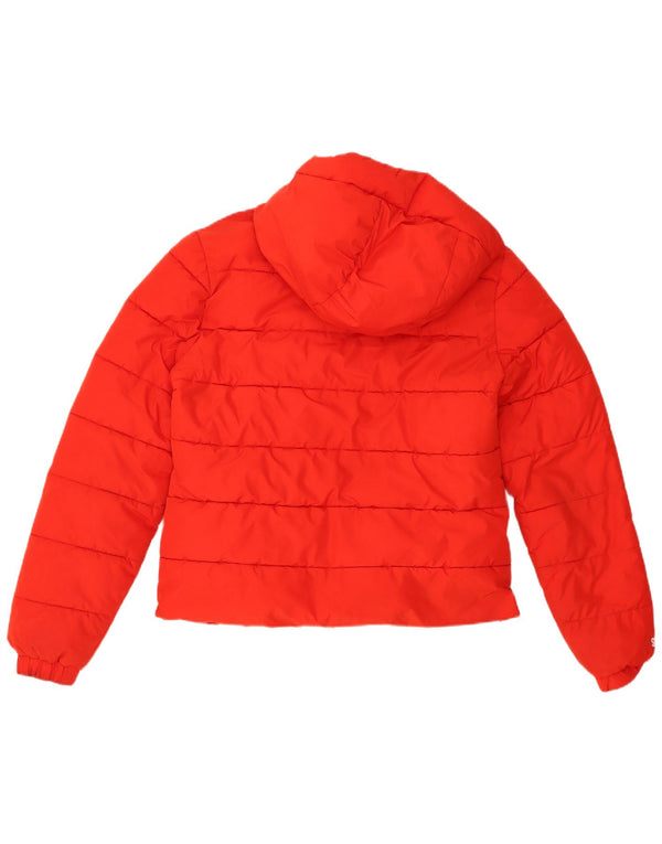 Superdry Wattierte Damenjacke mit Kapuze, UK 12, Mittelrot, Polyester