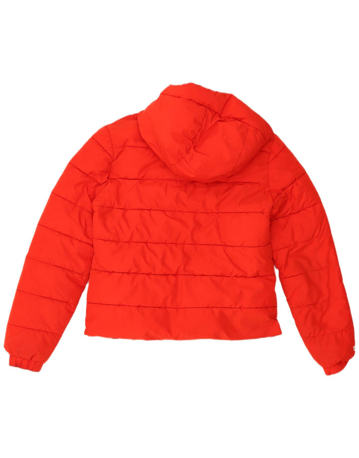Superdry Wattierte Damenjacke mit Kapuze, UK 12, Mittelrot, Polyester