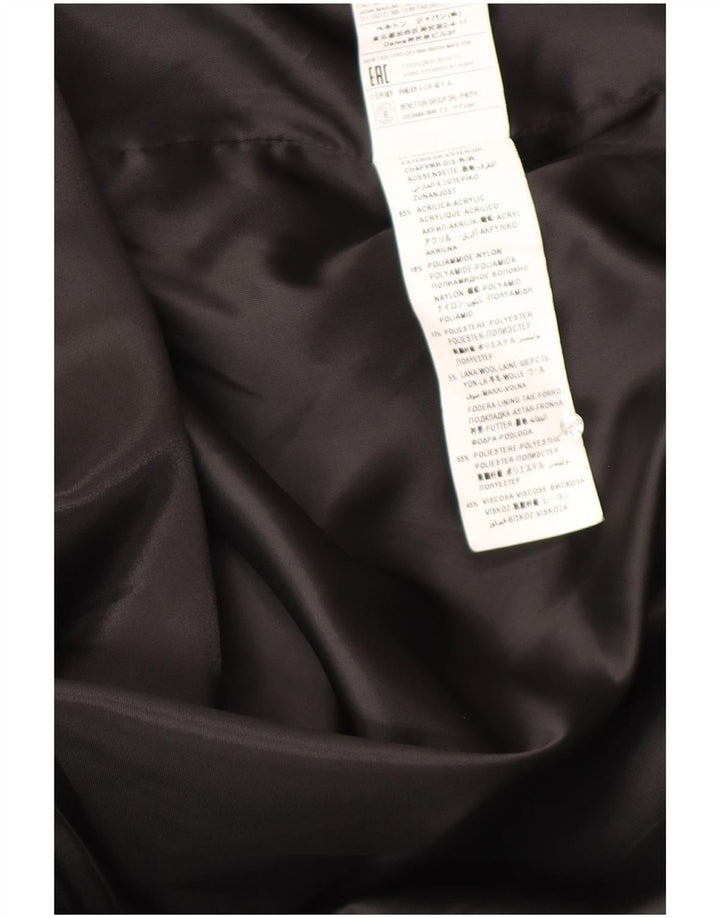 Benetton Womens Oversized Overcoat UK 10 Small Black Houndstooth Acrylic