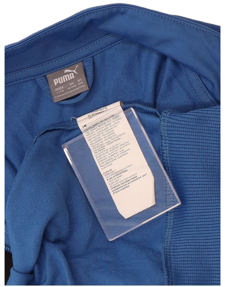 Puma Jungen-Trainingsanzug-Top-Jacke, 13–14 Jahre, blaues Farbblock-Polyester