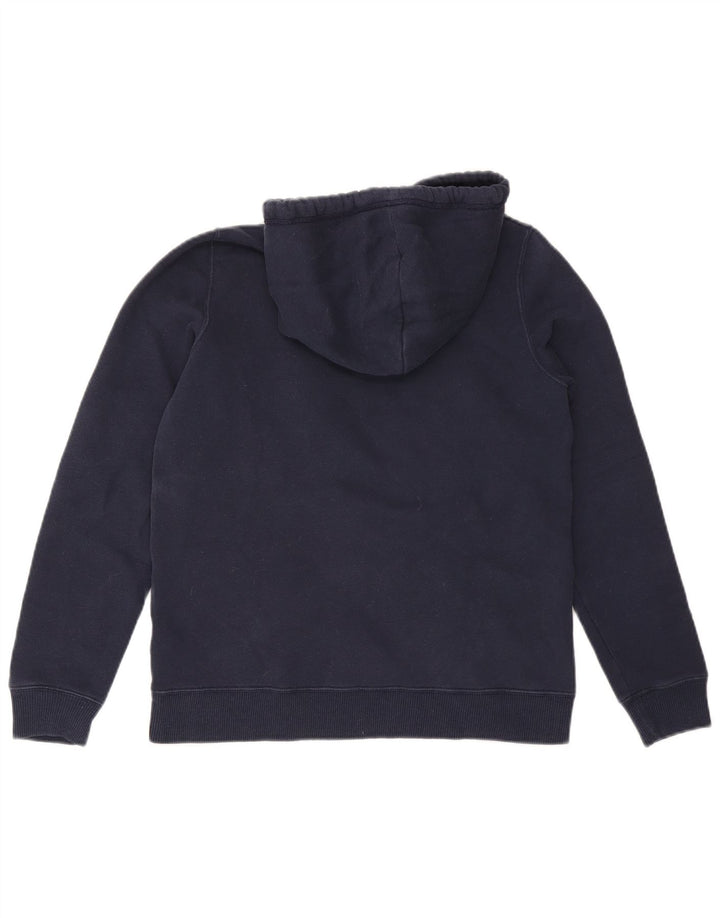 HOLLISTER Damen-Kapuzenpullover mit Grafik, UK 14, mittelmarineblaue Baumwolle