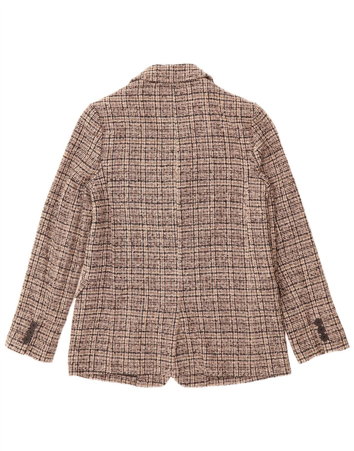 MARKS & SPENCER Womens 2 Button Blazer Jacket UK 8 Small Grey Check