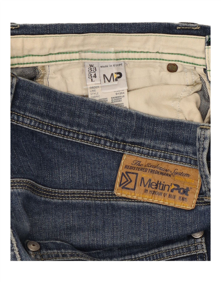 Meltin' Pot Damen Straight Jeans W33 L34 Blaue Baumwolle