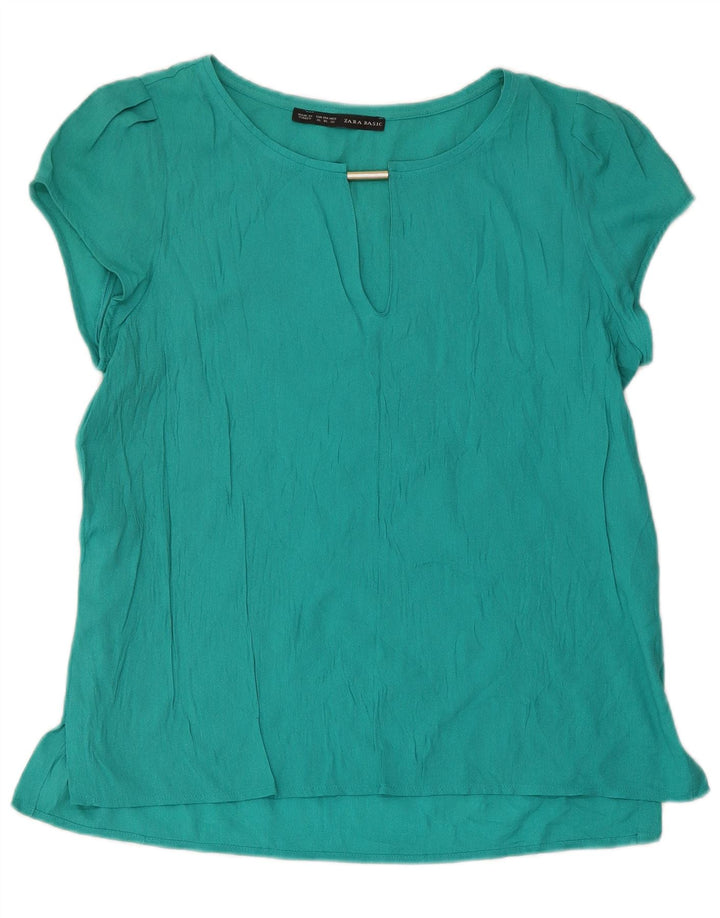 Zara Damen Bluse Top UK 18 XL Türkis