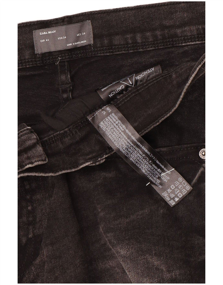 Zara Herren Slim Jeans EU 44 Large W34 L27 Graue Baumwolle