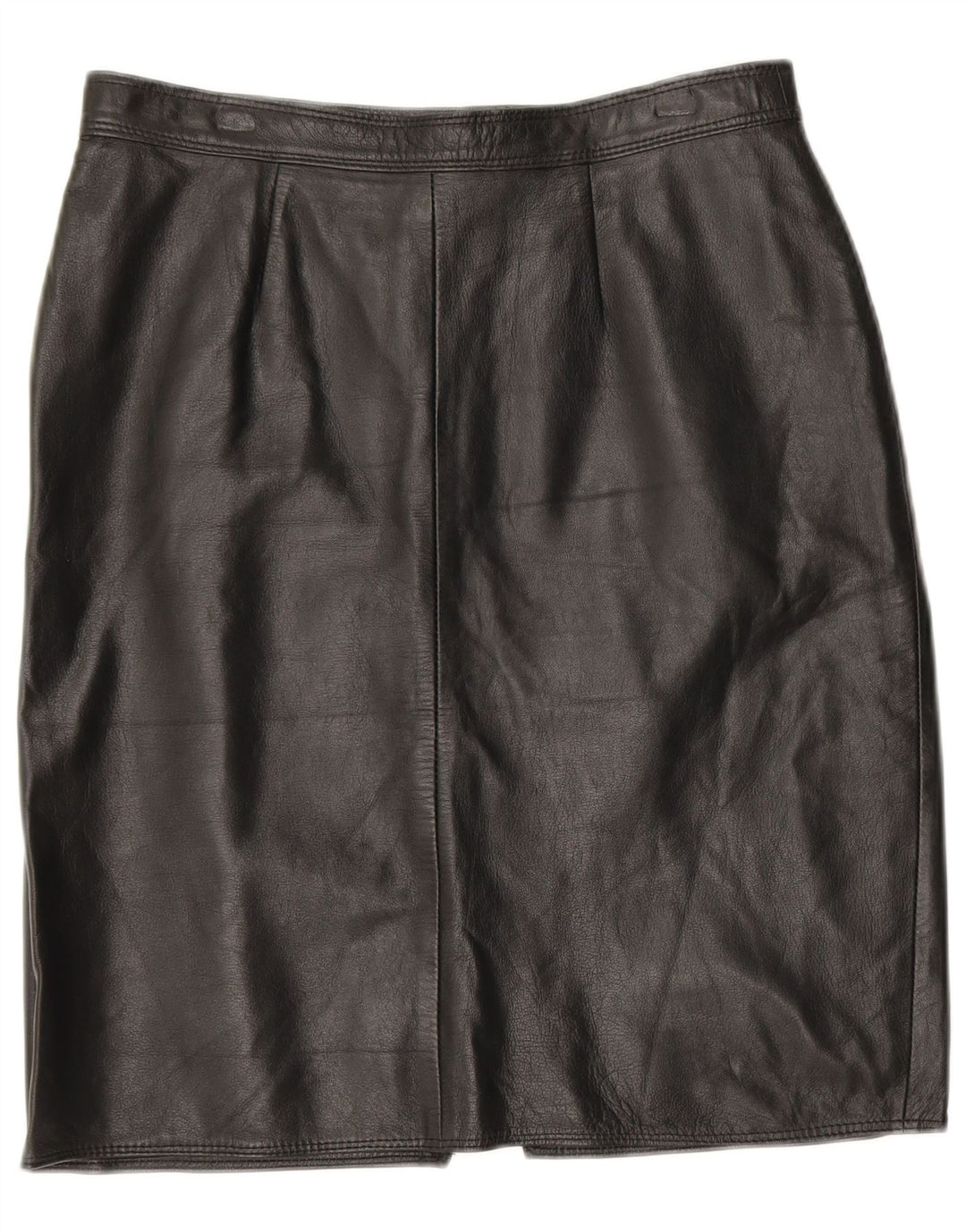 VINTAGE Damen Lederrock W30 Mittelschwarzes Leder