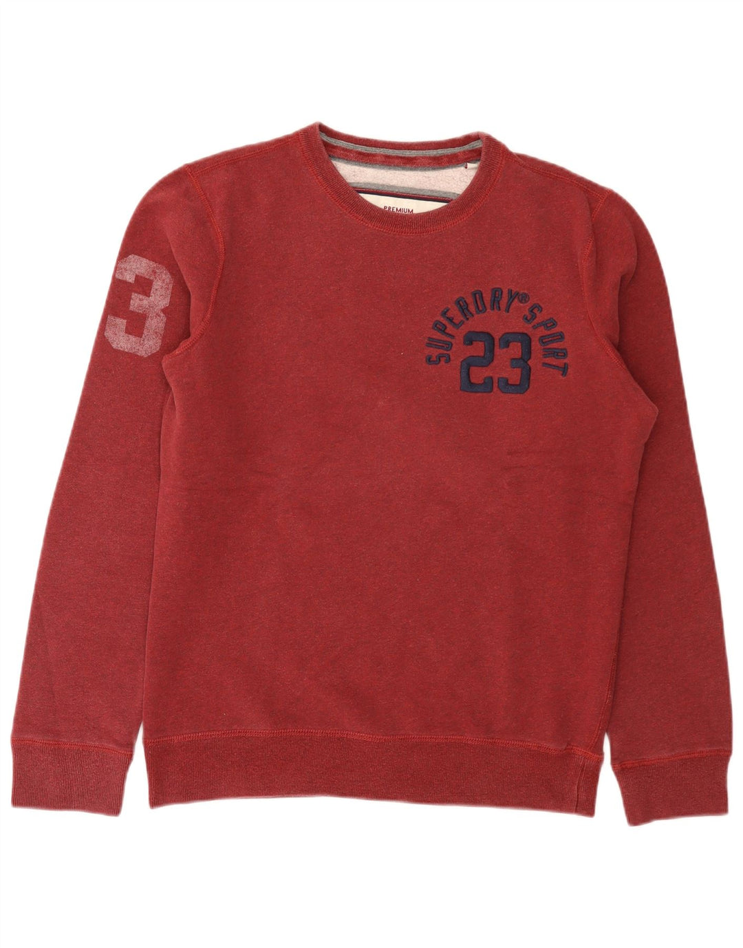 Superdry Herren Grafik-Sweatshirt-Pullover aus mittlerer burgunderroter Baumwolle