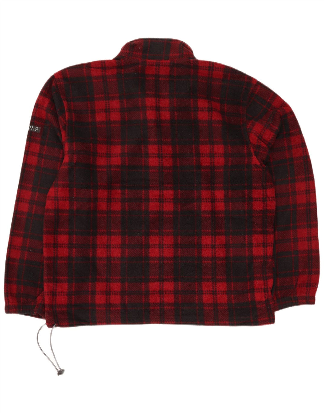 Izod Herren-Fleecepullover mit Reißverschluss am Hals, großes rotes Karomuster aus Polyester