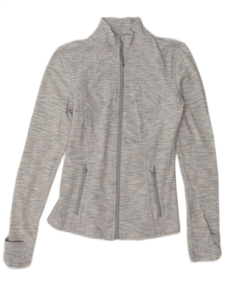 Lululemon Damen-Trainingsanzugoberteil, Jacke, US 6, mittelgrau gefleckt