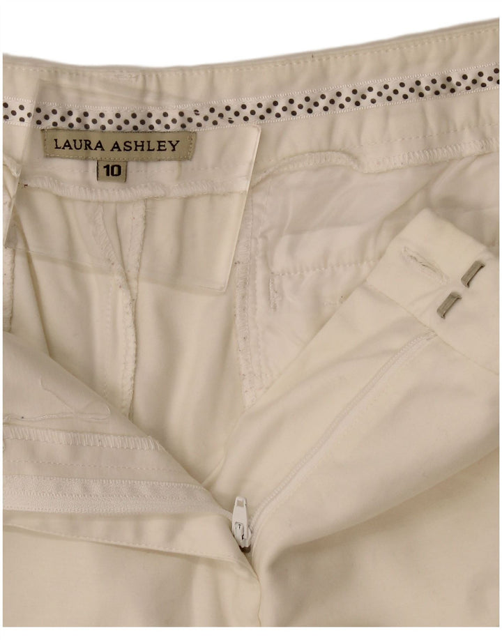Laura Ashley Damen Bermudashorts US 10 Large W32 Weiße Baumwolle
