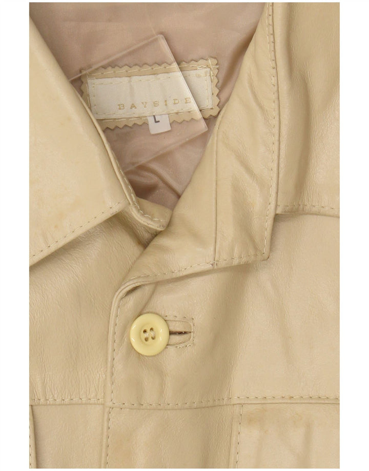 Bayside Herren-Lederjacke, UK 40, großes beiges Leder