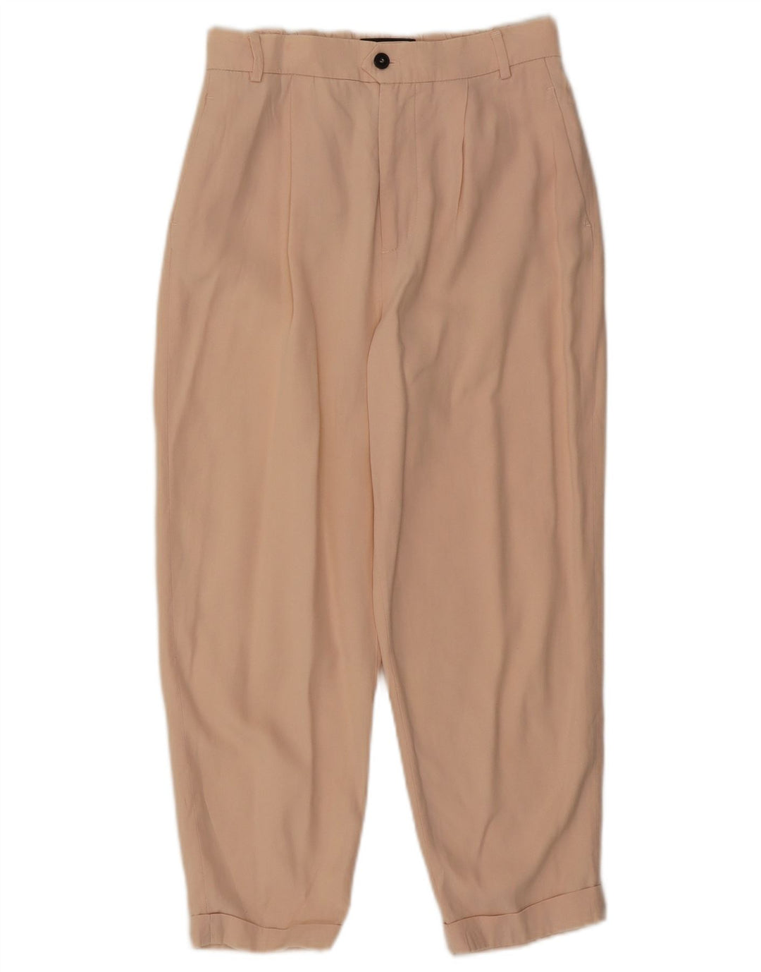 Zara Damen Capri-Hose mit Pegged, Größe S, W26, L22, Beige