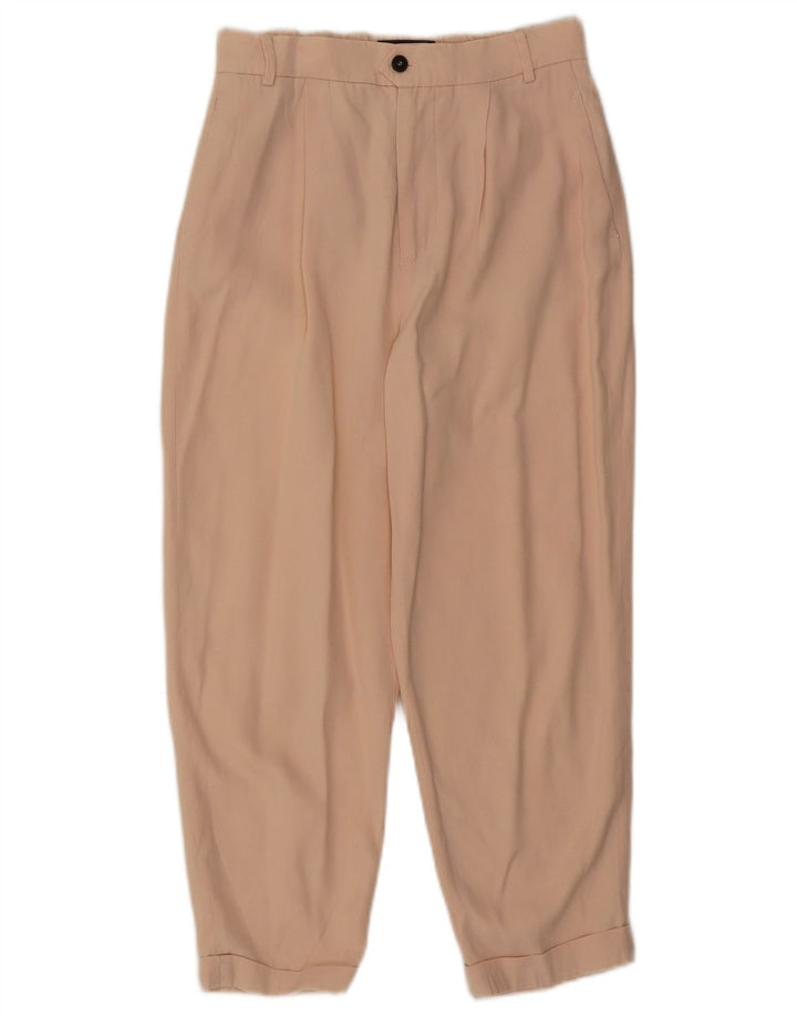 Zara Damen Capri-Hose mit Pegged, Größe S, W26, L22, Beige