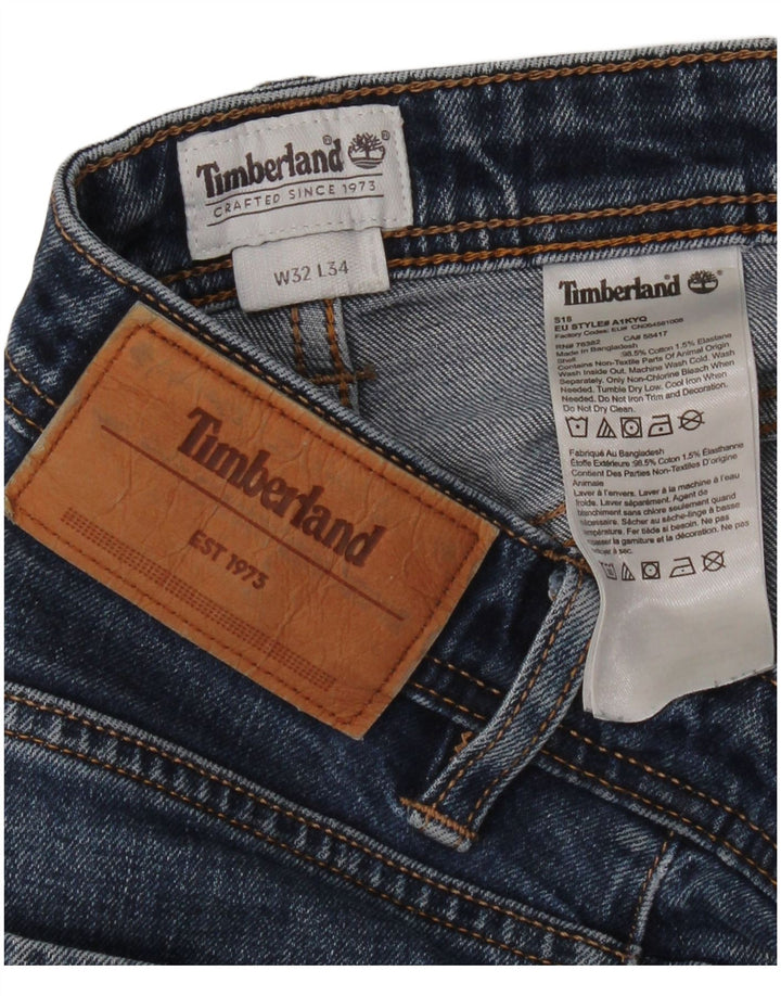 Timberland Herren Straight Jeans W32 L28 Blaue Baumwolle