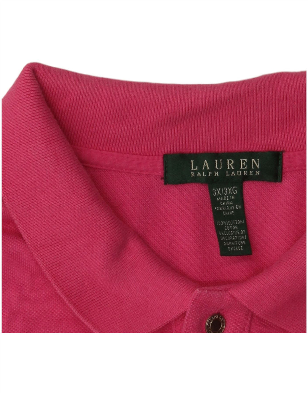 RALPH LAUREN Damen Poloshirt UK 22 3XL Rosa Baumwolle
