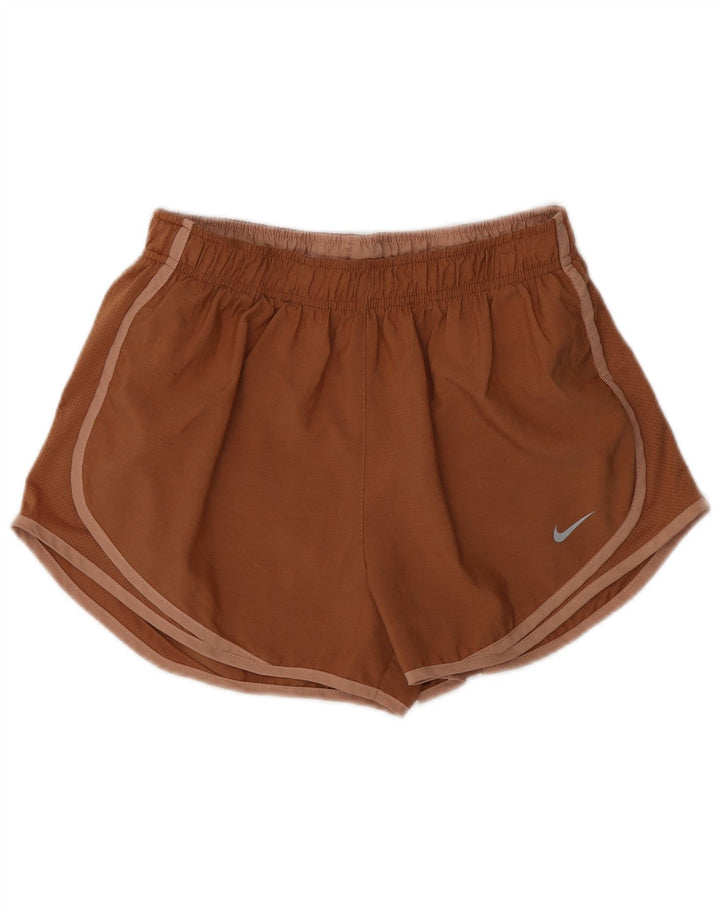 Nike Damen Sportshorts UK 12 Mittelbraunes Polyester