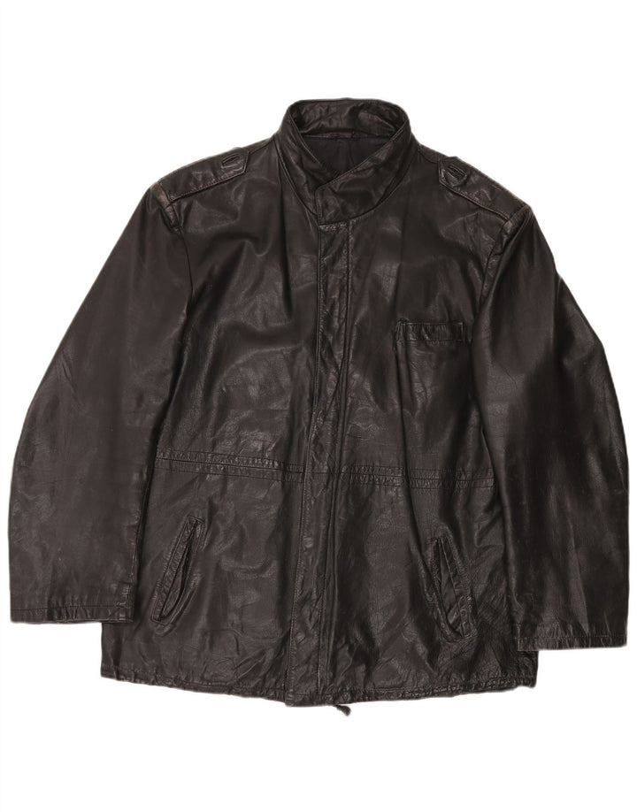 Vintage Herren Lederjacke UK 42 XL Schwarzes Leder