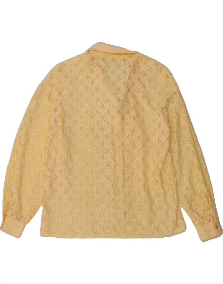 VINTAGE Womens Shirt Blouse UK 18 XL Yellow Vintage Vintage and Second-Hand Vintage from Messina Hembry 