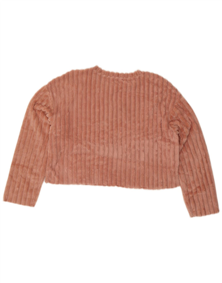 Zara Damen Crop Velours-Blusenoberteil in Übergröße, UK 10, Größe S, Rosa, Polyester