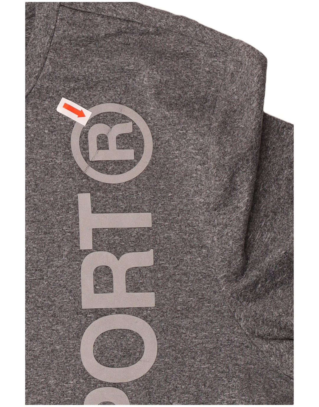 Superdry Damen Grafik-T-Shirt-Oberteil UK 14 Large Grau geflecktes Polyester