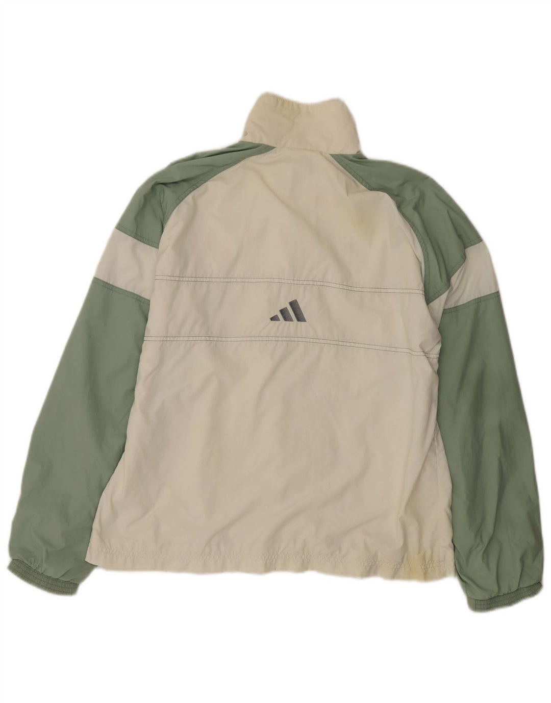 Adidas Damen-Trainingsanzug-Top-Jacke, UK 16, groß, weißes Colourblock-Polyamid