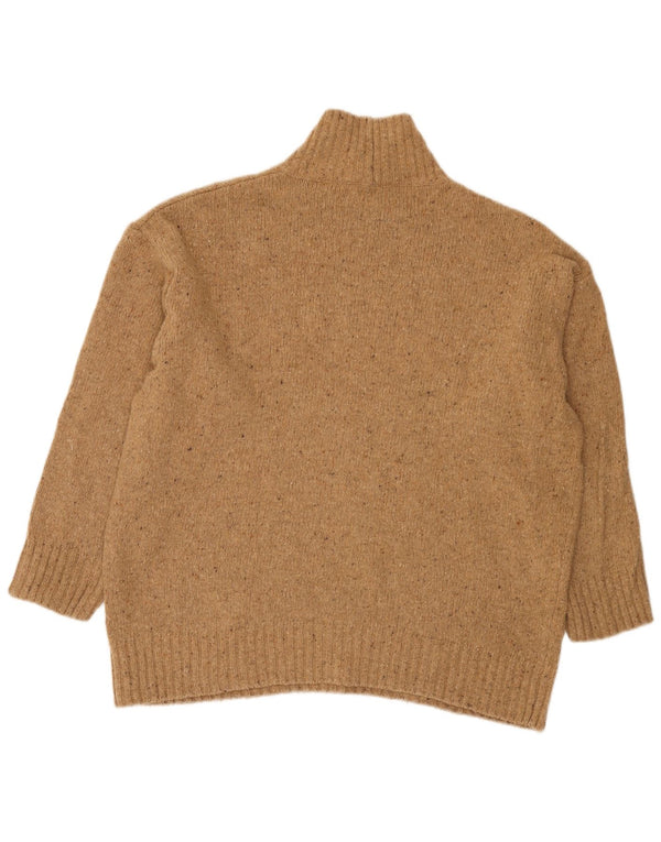 Zara Damen-Pullover, lockere Passform, Rollkragenpullover, Gr. 14, groß, braun gefleckt