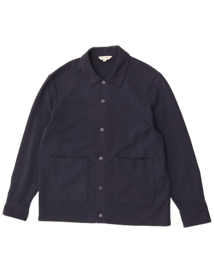 Marks & Spencer Herren Autograph Bomberjacke UK 40 Große marineblaue Baumwolle