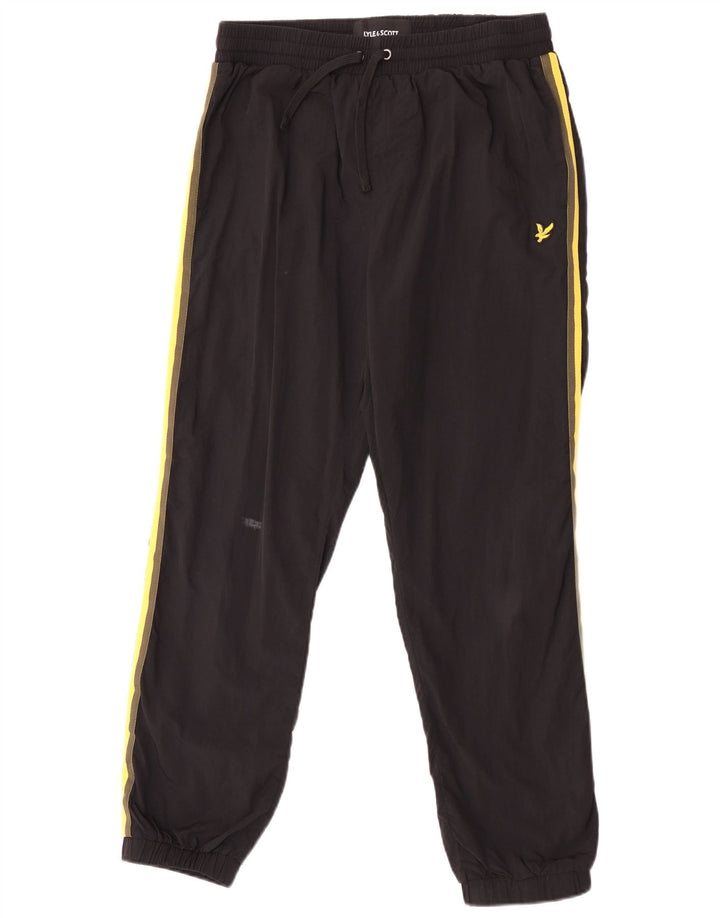 Lyle & Scott Herren-Trainingshose, Jogginghose, Größe L, Schwarz, Polyester