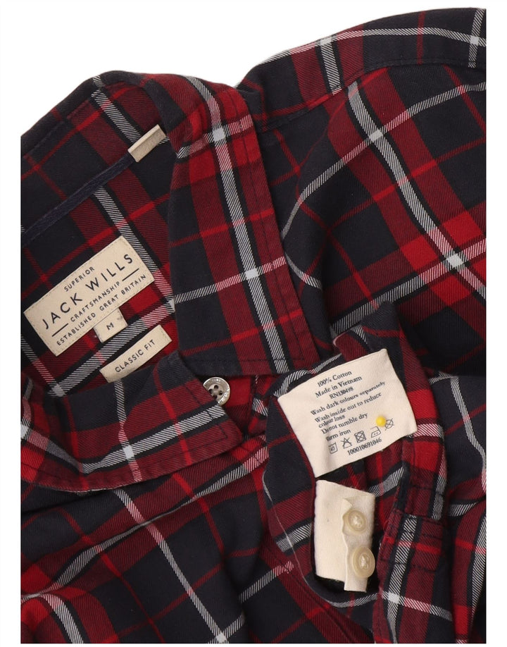Jack Wills Herren-Flanellhemd mit klassischer Passform, mittelblau karierte Baumwolle