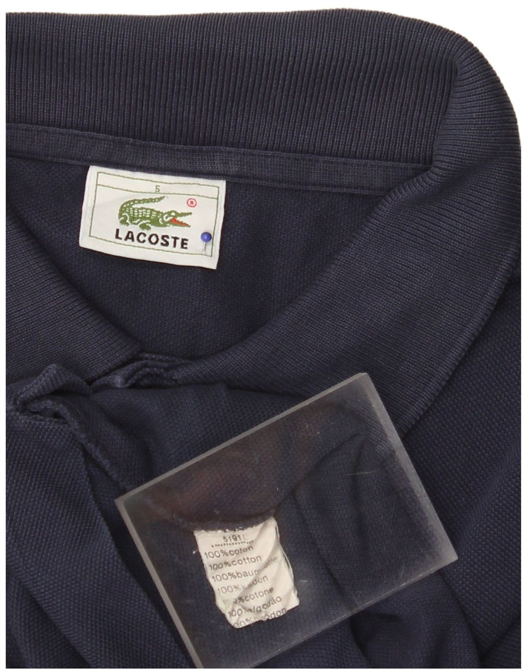 LACOSTE Herren-Poloshirt, Größe 5, groß, marineblaue Baumwolle