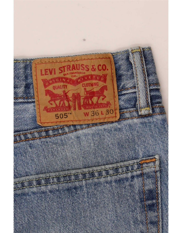 Levi's Herren 505 Distressed Straight Jeans W36 L30 Blau