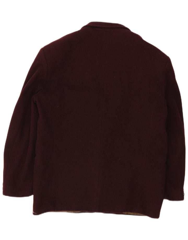 Wampum Herren-Blazer mit 2 Knöpfen, UK 42, XL, Burgunderrot, Wolle