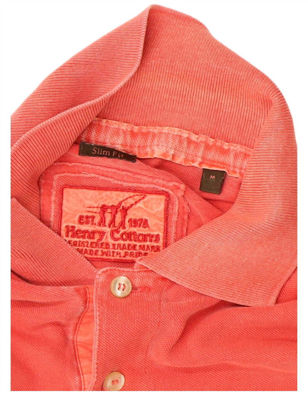Henry Cottons Slim Fit Herren-Poloshirt aus mitteloranger Baumwolle