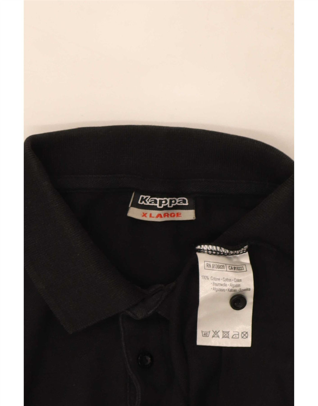 Kappa Mens Polo Shirt XL Black Cotton