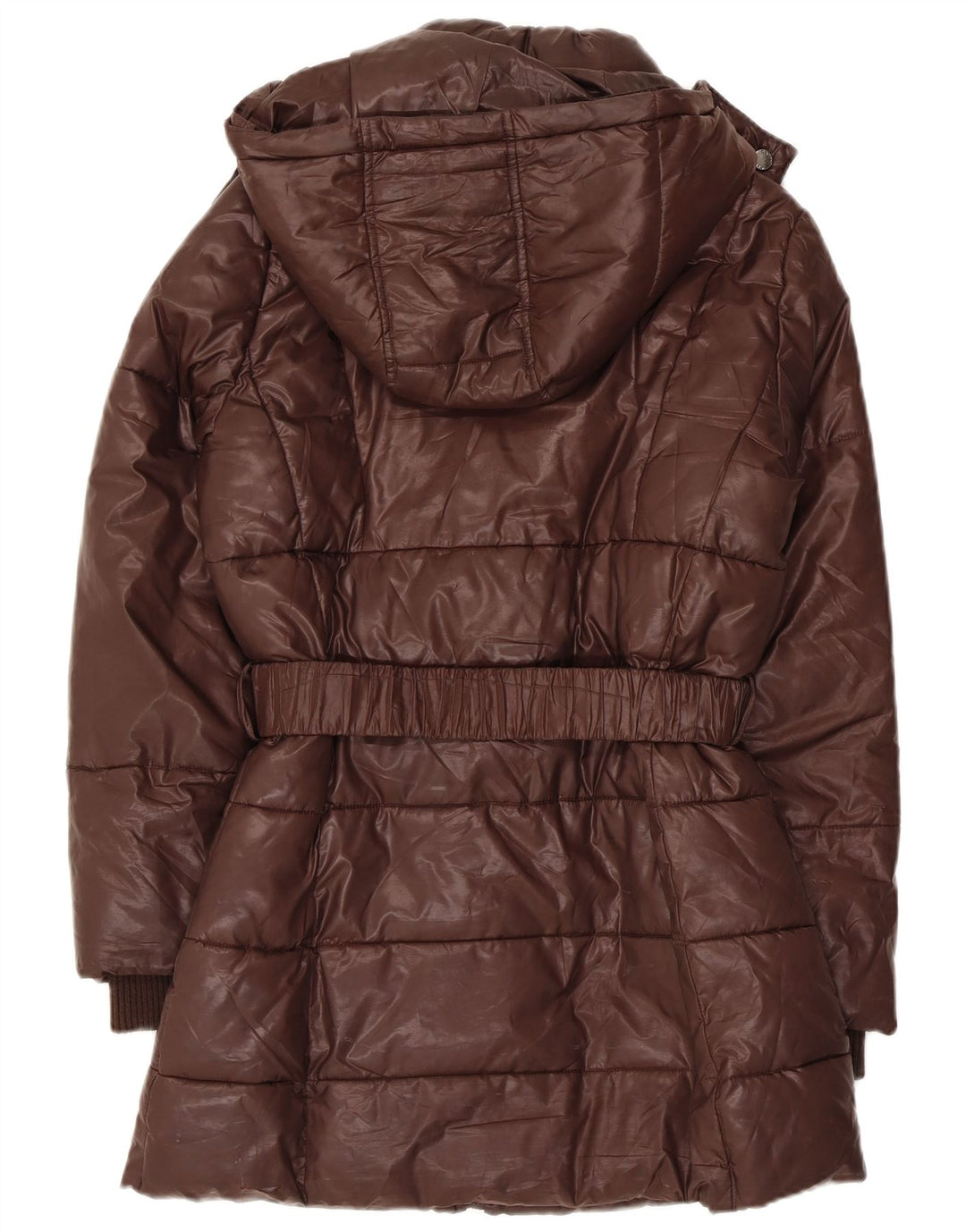 Gaudi Wattierter Damenmantel mit Kapuze IT 42 Mittelbraunes Polyester