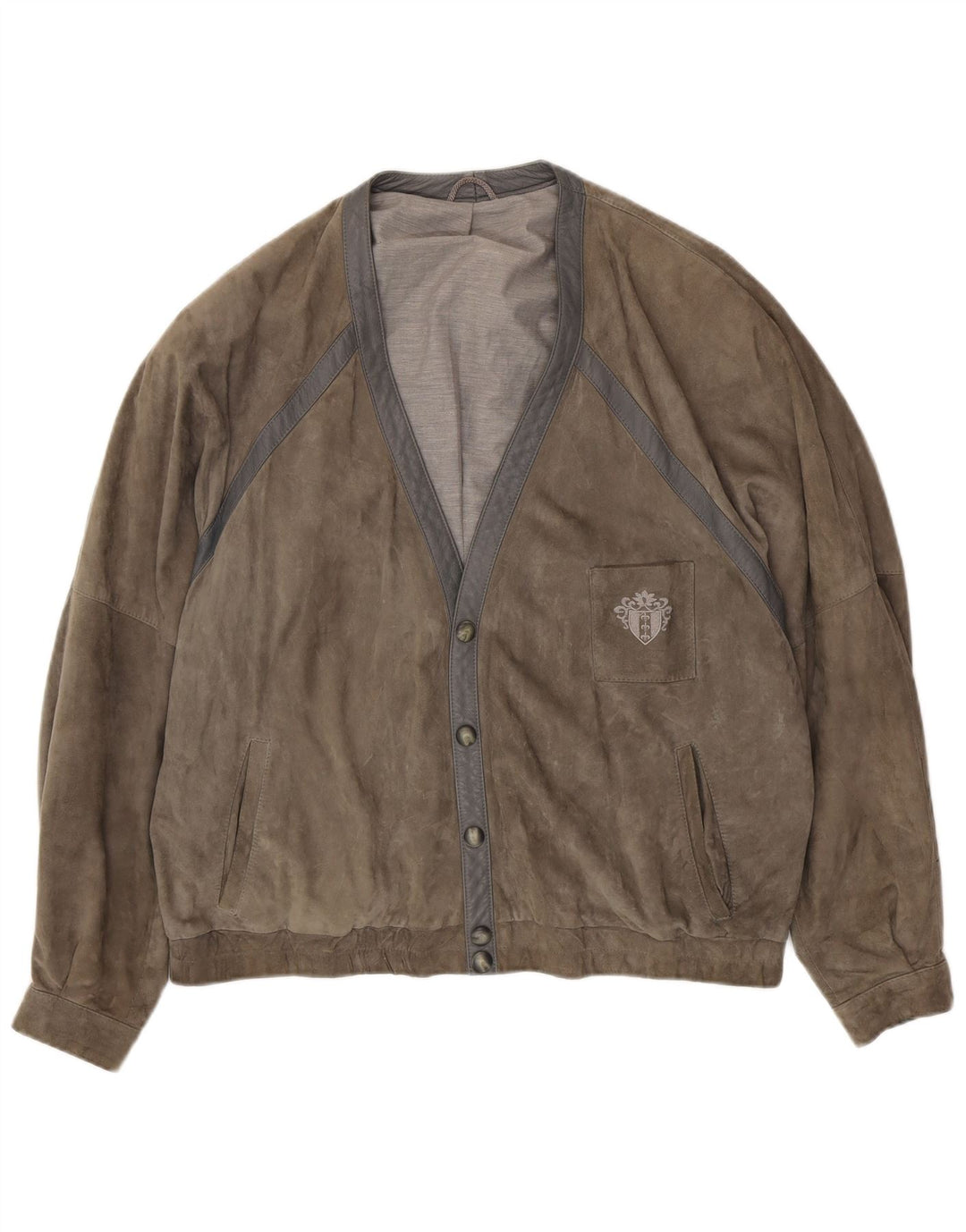 VINTAGE Herren Wildlederjacke UK 42 XL Grau