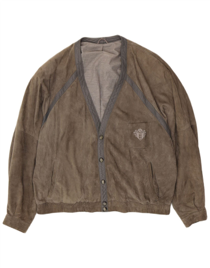 VINTAGE Herren Wildlederjacke UK 42 XL Grau