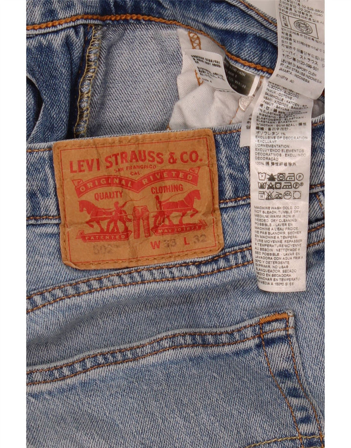 Levi's Herren 502 Straight Jeans W33 L32 Blaue Baumwolle