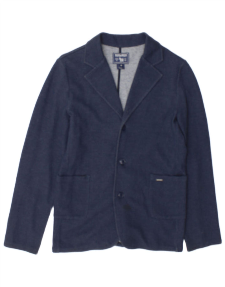 Woolrich Jungen-Blazer mit 3 Knöpfen, 11–12 Jahre, marineblaue Baumwolle