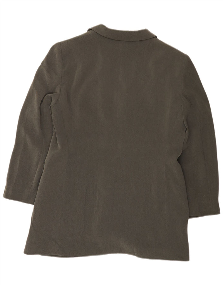 Luisa Spagnoli Damen Longline 2-Knopf-Blazerjacke IT 48 XL Graues Acetat