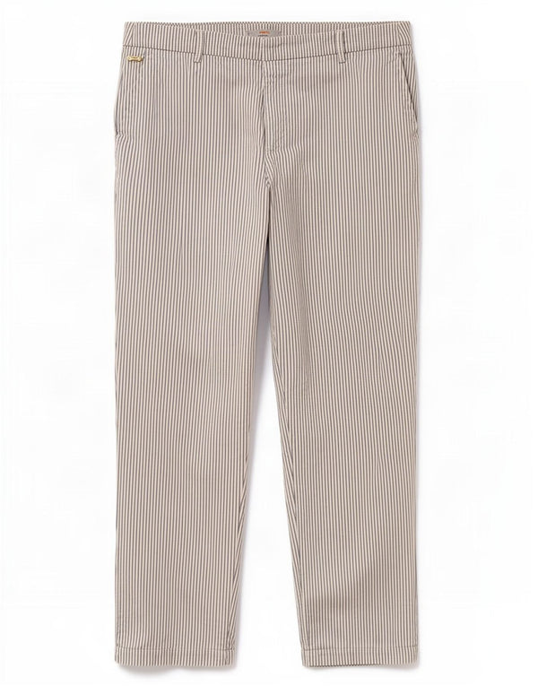 Marks & Spencer Damen-Hose, kurz geschnitten, UK 14, Groß 34 L24, Weißer Nadelstreifen