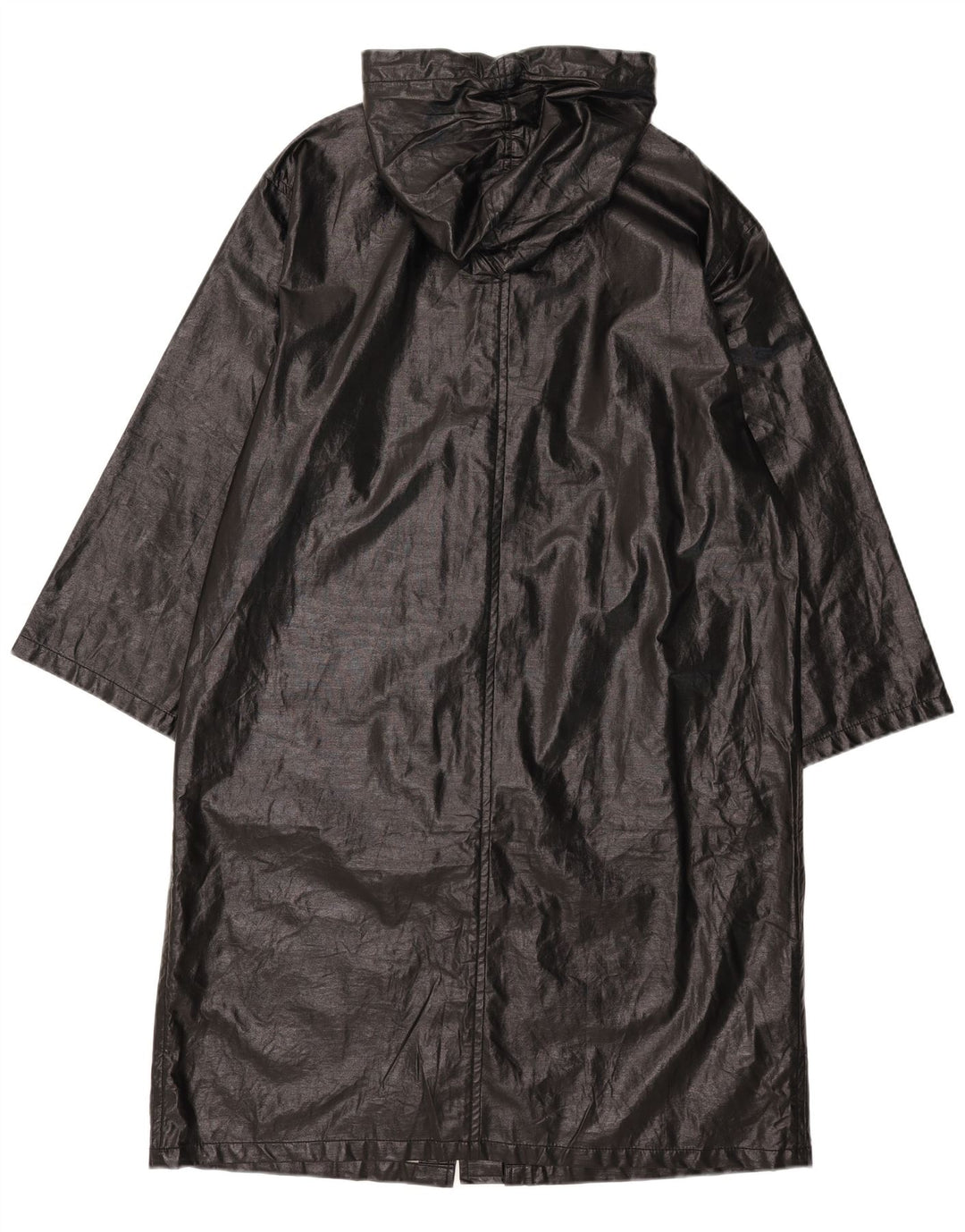 Topshop Damen-Regenmantel mit Kapuze, übergroß, UK 10, Größe S, Schwarz, Baumwolle