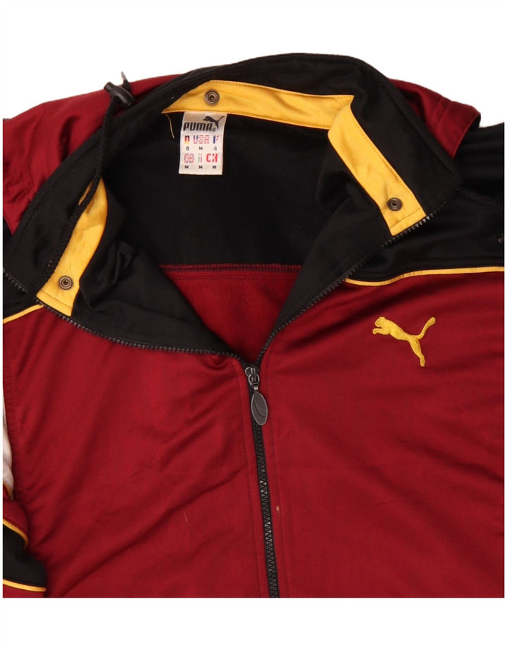 Puma Herren-Trainingsanzug mit grafischer Kapuze, mittelgroß, Burgunderrot, Farbblock