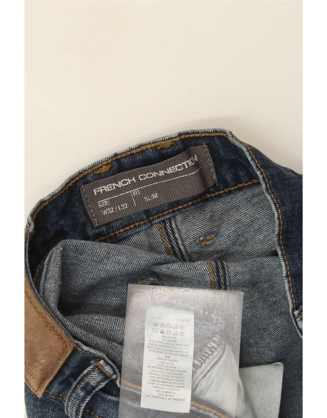 French Connection Slim-Jeans für Herren, W32, L32, blaue Baumwolle